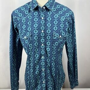 Panhandle Rough Stock‎ 100% Cotton Pearl Snap Button-up Size Medium